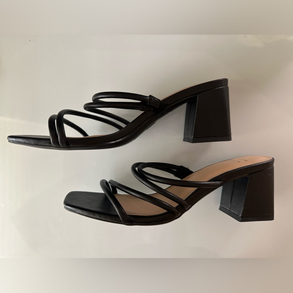 Black Chunky Heeled Sandal